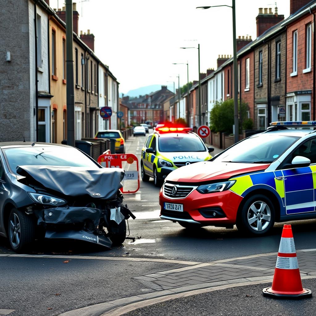 Crash involving two cars blocks neighbourhood road for hours